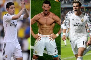 Cristian Ronaldo, Gareth Bale, James Rodriguez